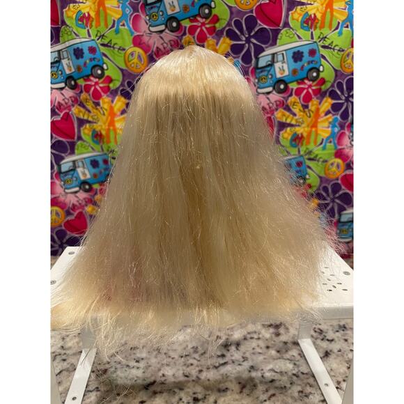 Barbie Styling Head Bust Blonde Purple Pink Top - Picture 3 of 6